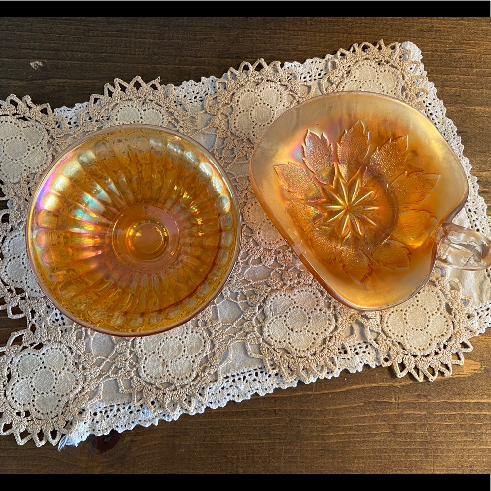 Set of 2 Vintage Gasoline Glass Pieces